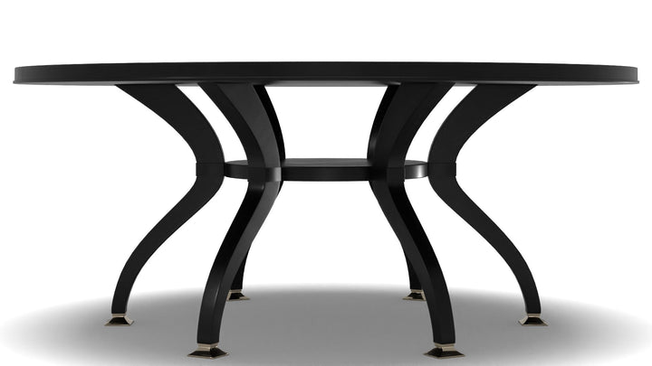 Caracole Total Eclipse Modern Black Wood Round Dining Table