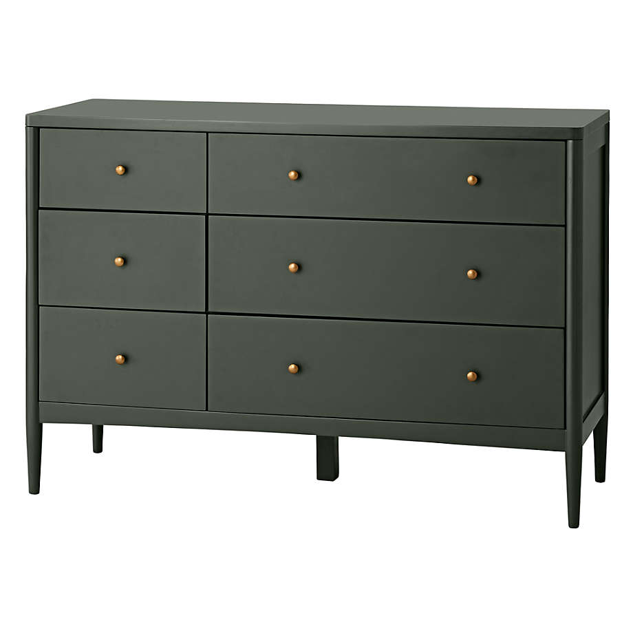 Hampshire Olive Green 6-Drawer Kids Dresser