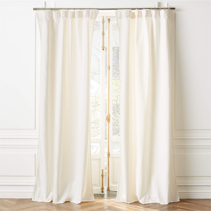 Warm White Organic Cotton Velvet Curtain Warm White