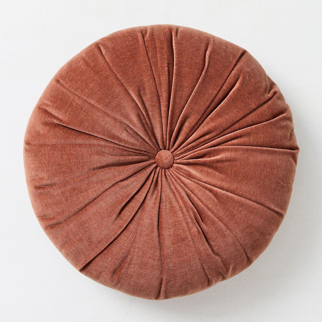 Classic Cotton Velvet Tufted Round Pillow