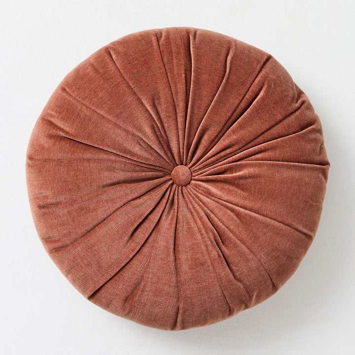 Classic Cotton Velvet Tufted Round Pillow