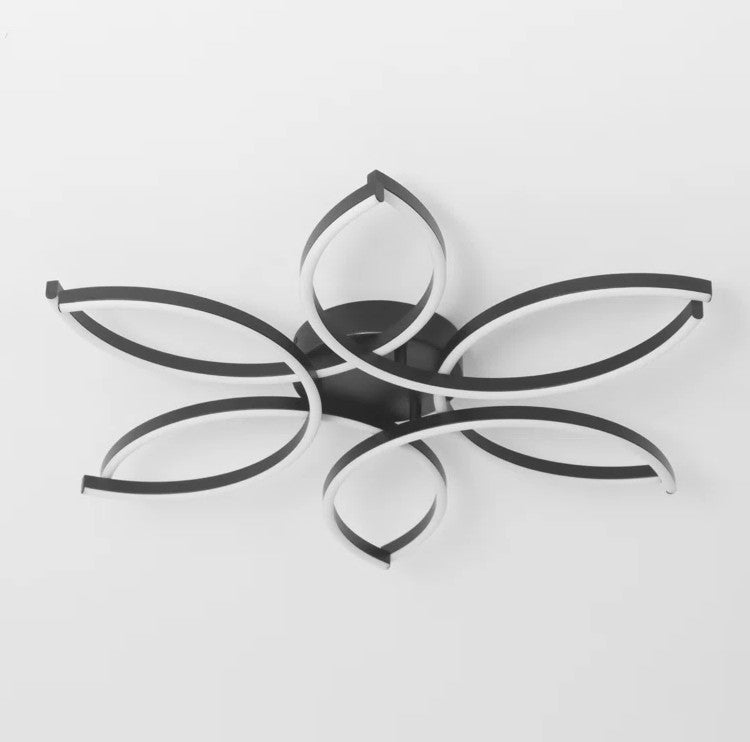 Reveka 6 Light 30 Inches LED Modern Flush Mount Flower Shape with Remote Control