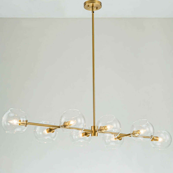 Gold Toyin 8 Light Modern Linear Kitchen Island Pendant