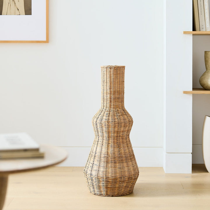 Woven Wicker Floor Vases-Small