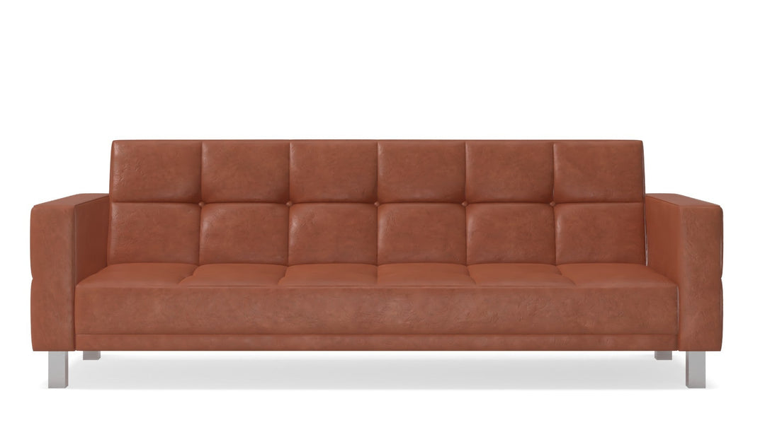 Graham 85.43 Wide Faux Leather Square Arm Reclining Sleeper