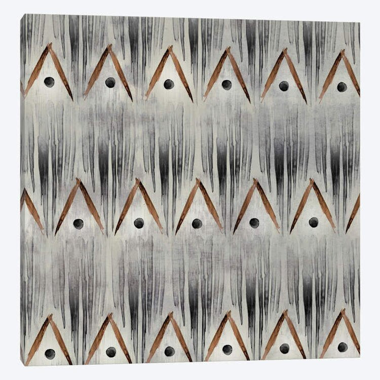 Grey Tribal Graphic Art Print on Canvas