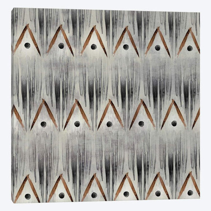 Grey Tribal Graphic Art Print on Canvas