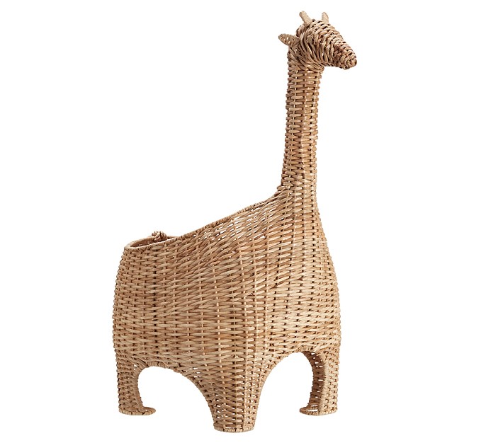 Giraffe Shaped Wicker Basket