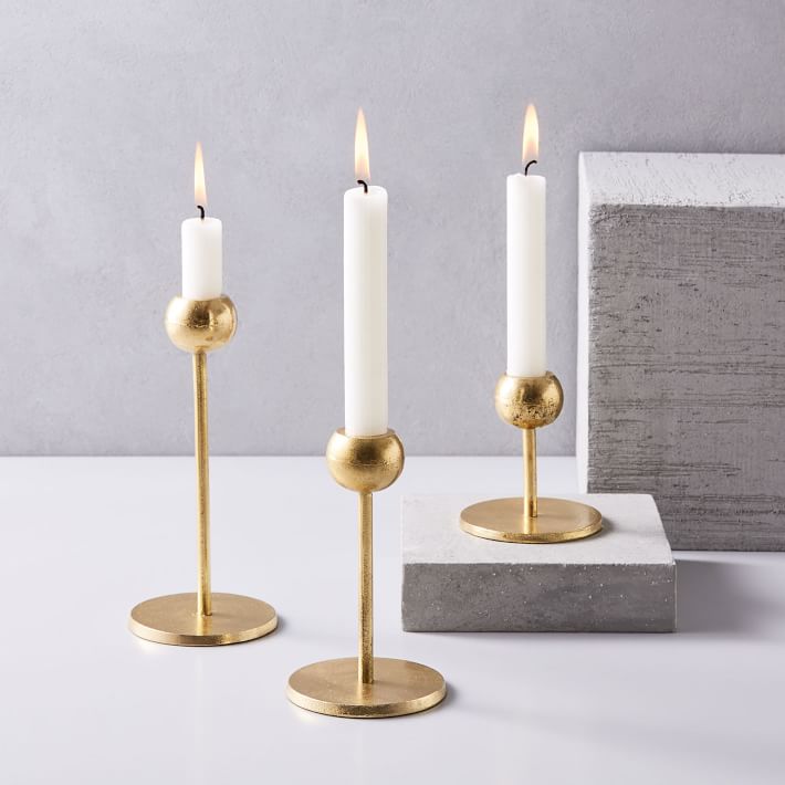Modern Brass Candleholder Small