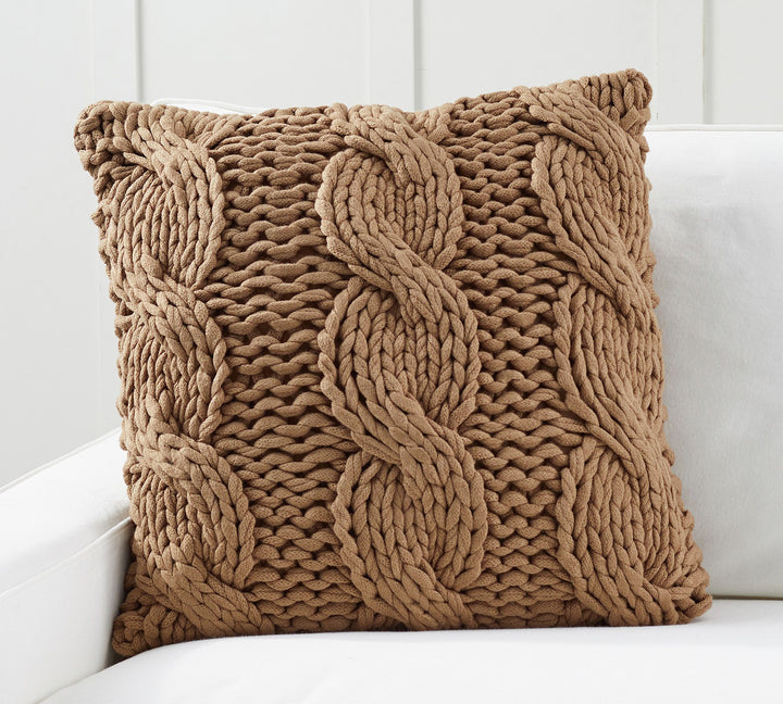 Colossal Handknit Pillow Bronze With insert 24" x 24"