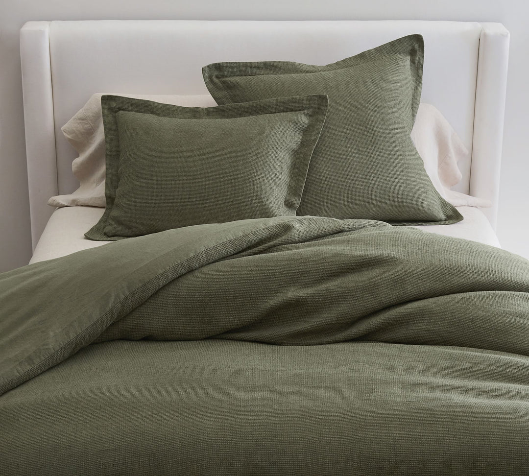 European Flax Linen Waffle Duvet Cover