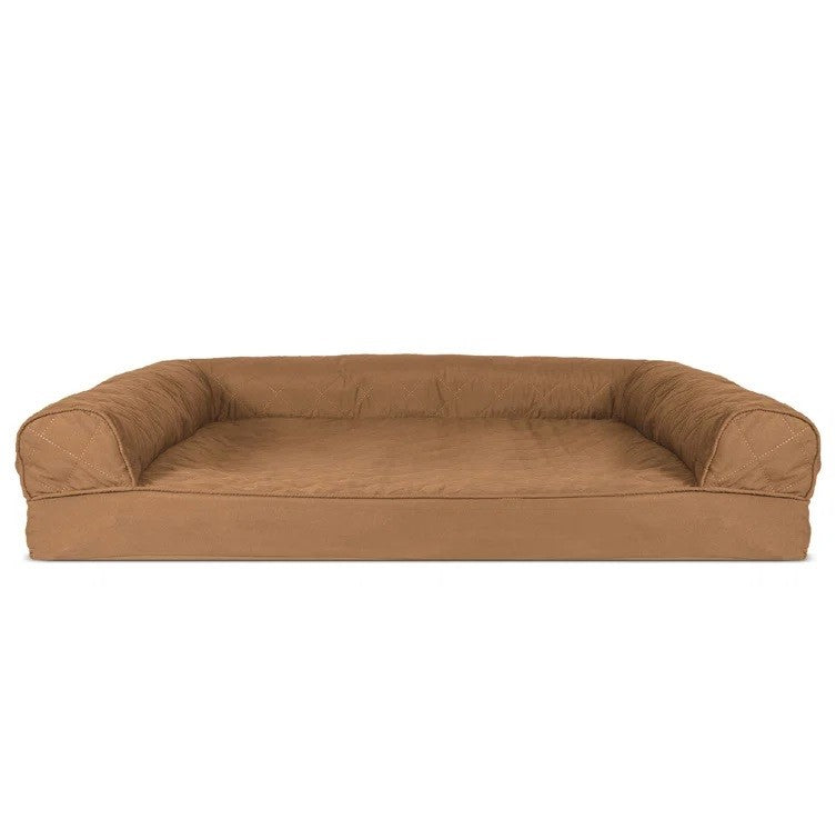 Quilted Orthopedic Bolster Sofa Pet Bed