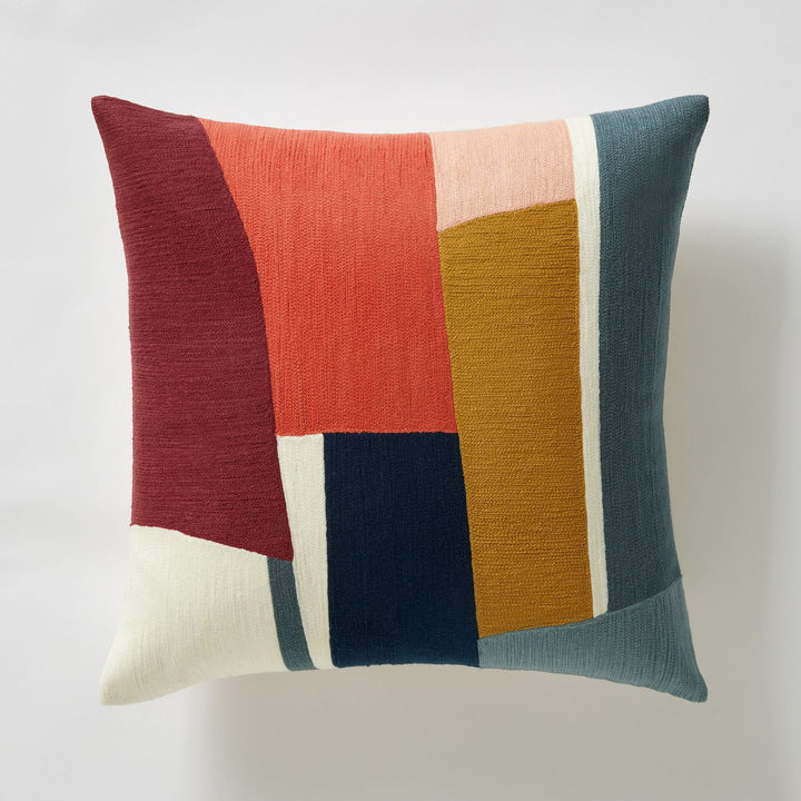 Crewel Geo Pieces Pillow Cover 20"x20"