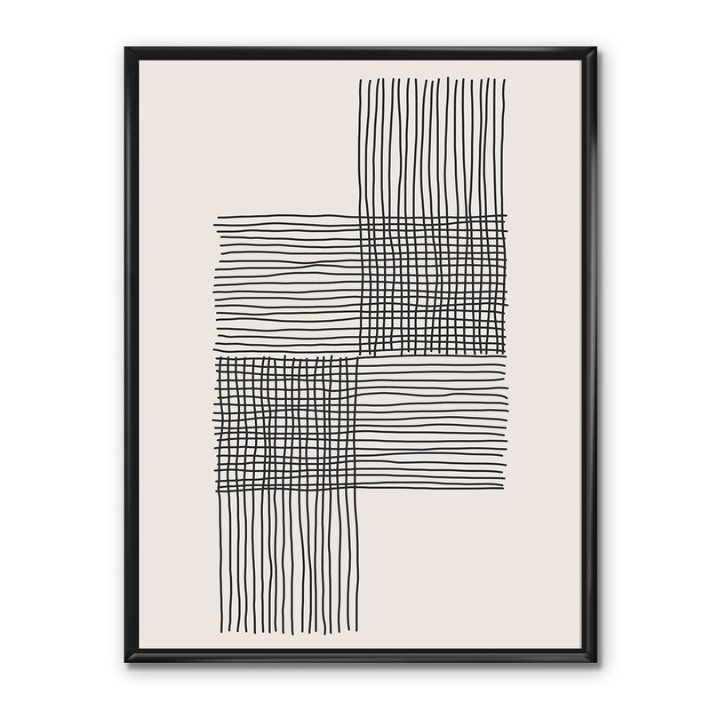 Minimal Geometric Compostions Of Elementary Forms XIX With Frame 30"x40"