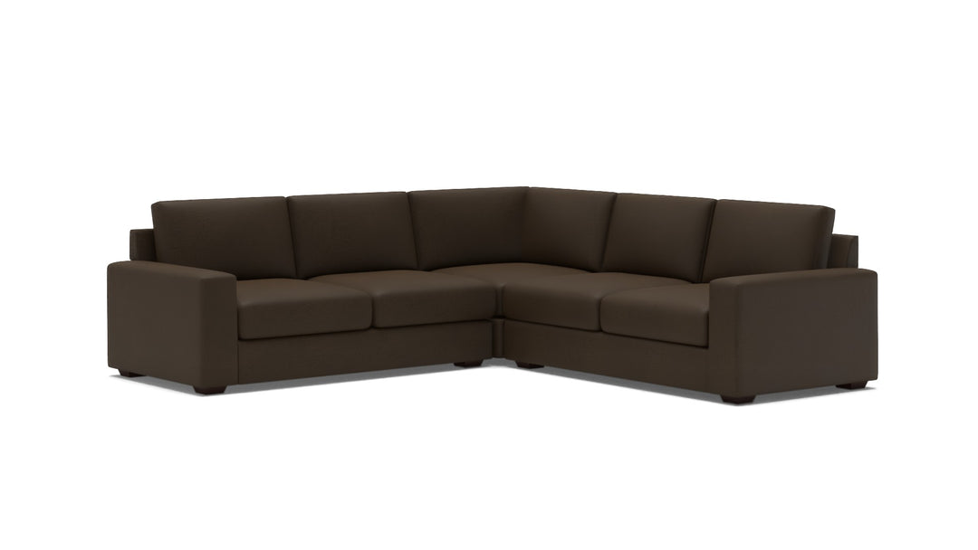 Big Sur Square Arm Leather 3-Piece L-Sectional