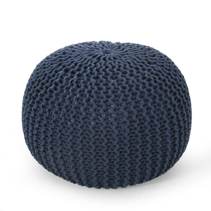 Upholstered Pouf Navy