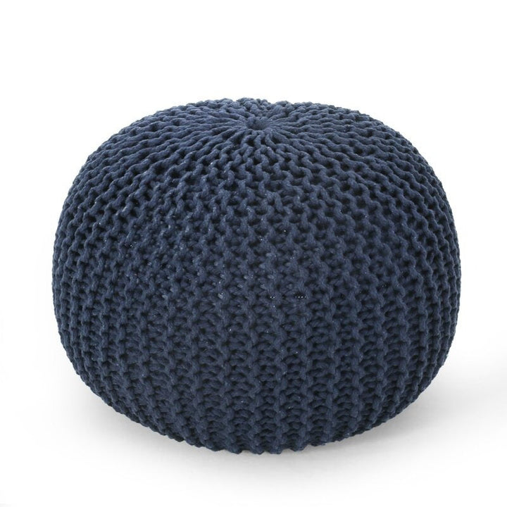 Upholstered Pouf Navy
