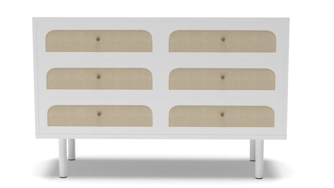 Maren White Cane Dresser