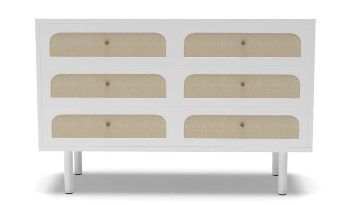 Maren White Cane Dresser