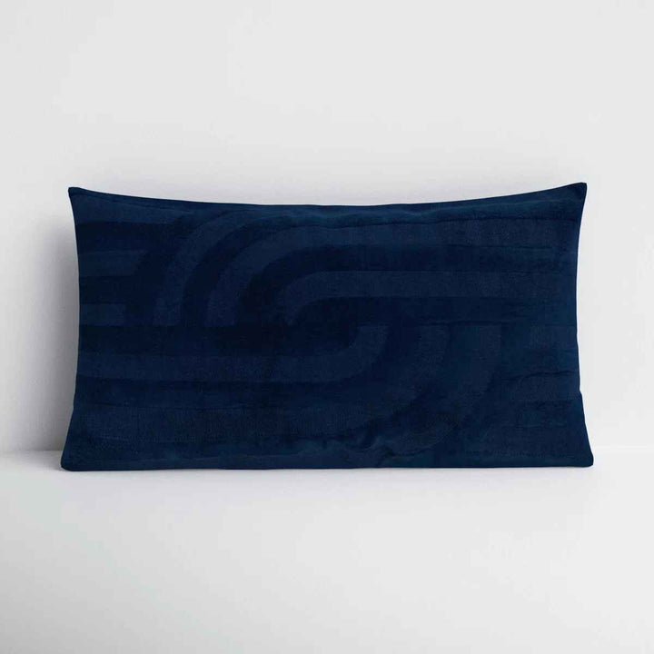 Terrah Embroidered Cotton Lumbar Throw Pillow-14"x26"