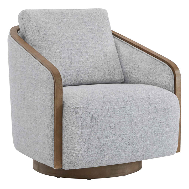 Nieve Upholstered Swivel Barrel Chair
