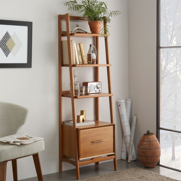 Mid Century Bookshelf Drawer