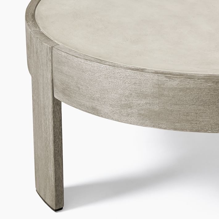 Portside Outdoor Round Concrete Coffee Table