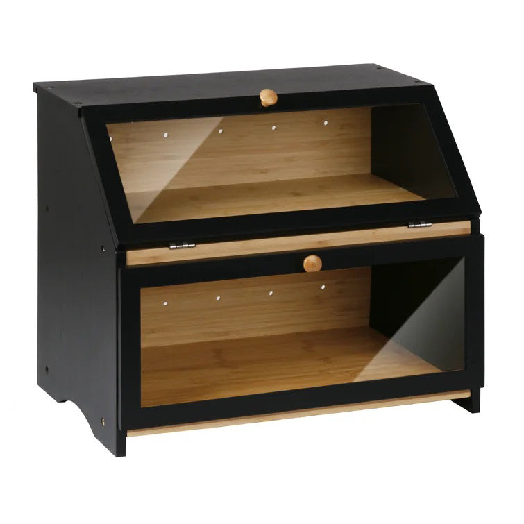 Bamboo Two-Layer Bread Box