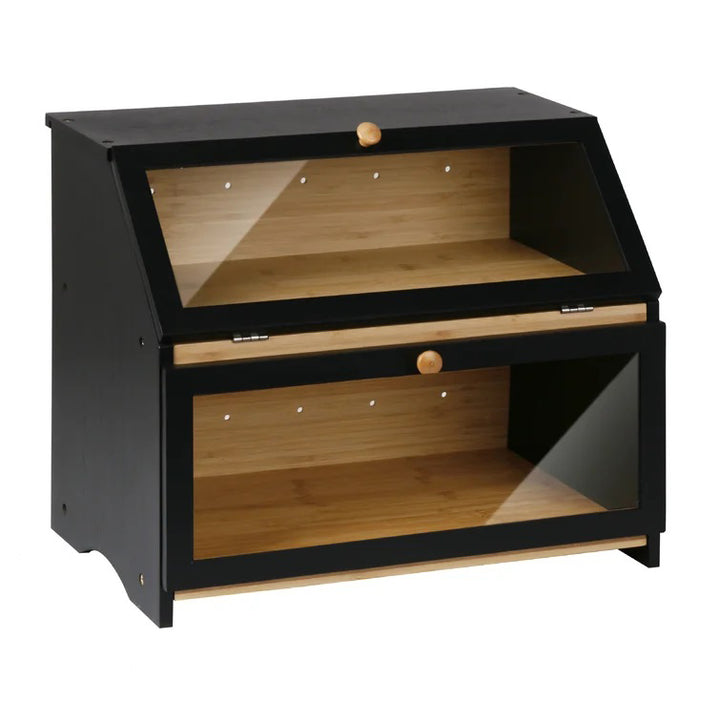 Bamboo Two-Layer Bread Box