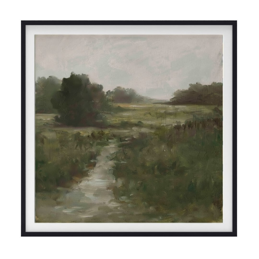 Tranquil Fen I by Ethan Harper Picture Painting With Frame 41.8"x41.8"