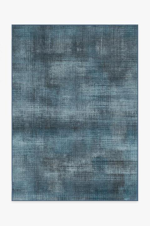 Sudaria Solid Cosmic Blue Rug - Rug + Pad System-5'x7'