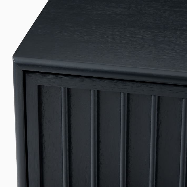 Slatted Bar Cabinet Black Black