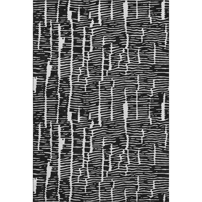 Premium Machine Washable Prisco Black Rug