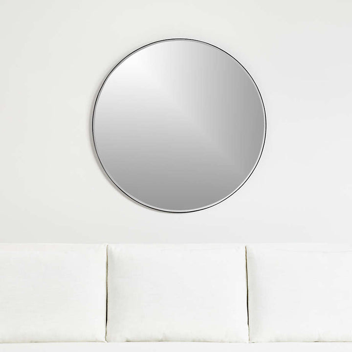 Edge Black Round Wall Mirror
