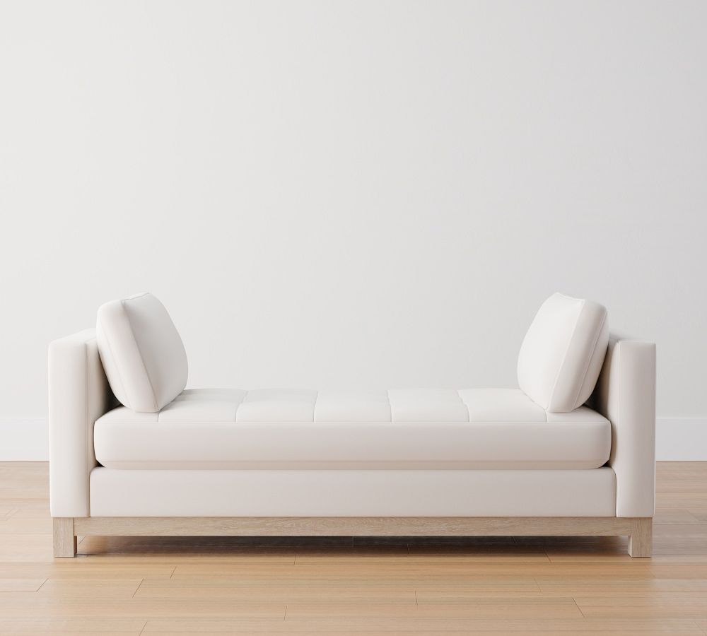 Jake Tufted Upholstered Settee with Wood Base