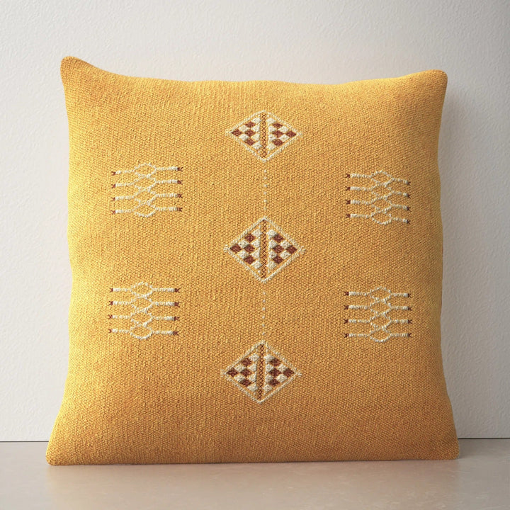Váci Embroidered Wool Throw Pillow 22x22