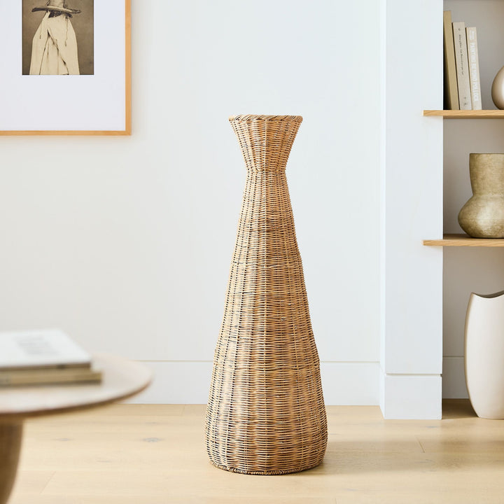 Woven Wicker Floor Vases-Medium