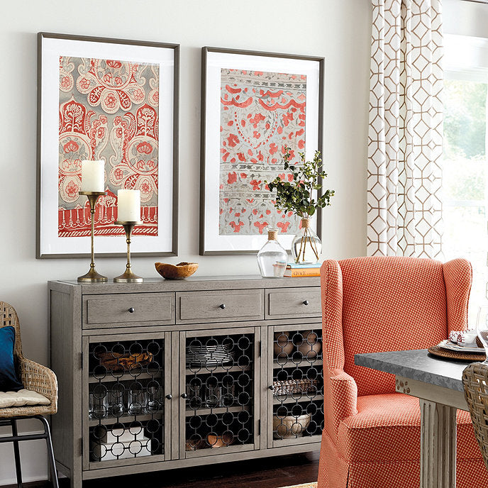 Textile Sketch Art Print II With Frame