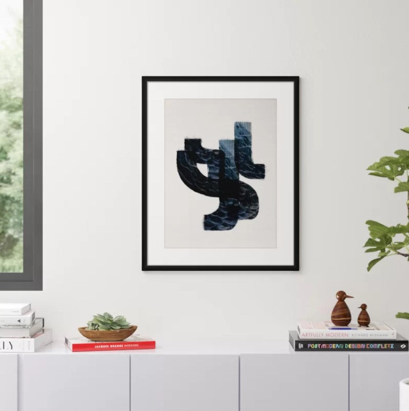 Ocean Blue Abstract by PTM Images With Frame-25.25"x 31.25