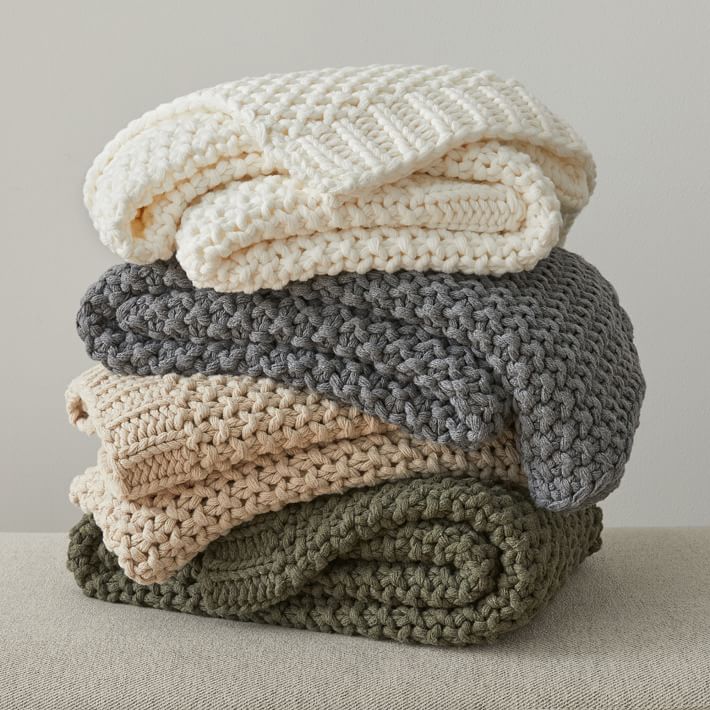 Chunky Cotton Knit Throw