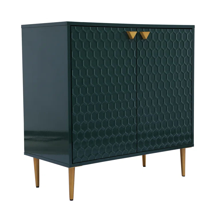 Bima 32'' Tall Stainless Steel 2 - Door Accent Cabinet