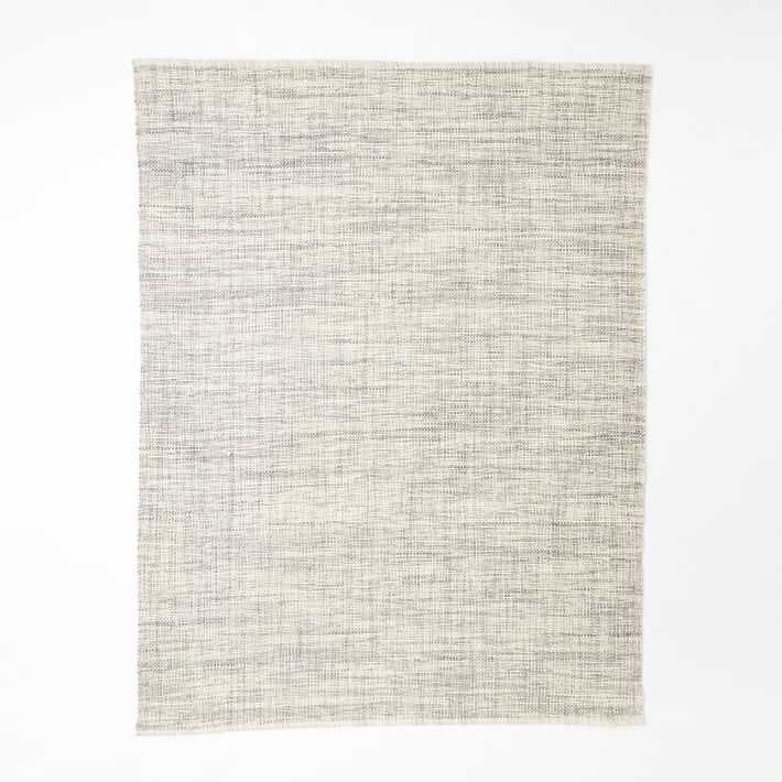 Mid Century Heathered Basketweave Wool Rug-9'x12'