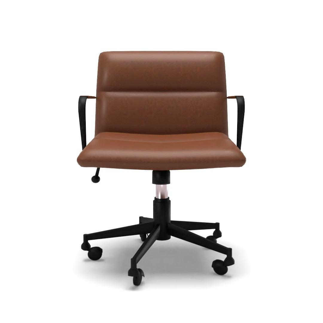 Cooper Mid Century Leather Swivel Office Chair