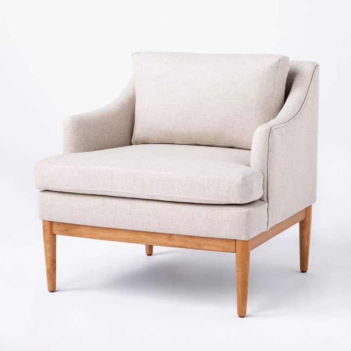Howell Upholstered Accent Chair with Wood Base
