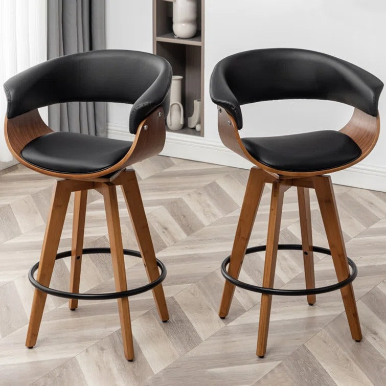 Joeanne Faux Leather Swivel 26 Counter Stool