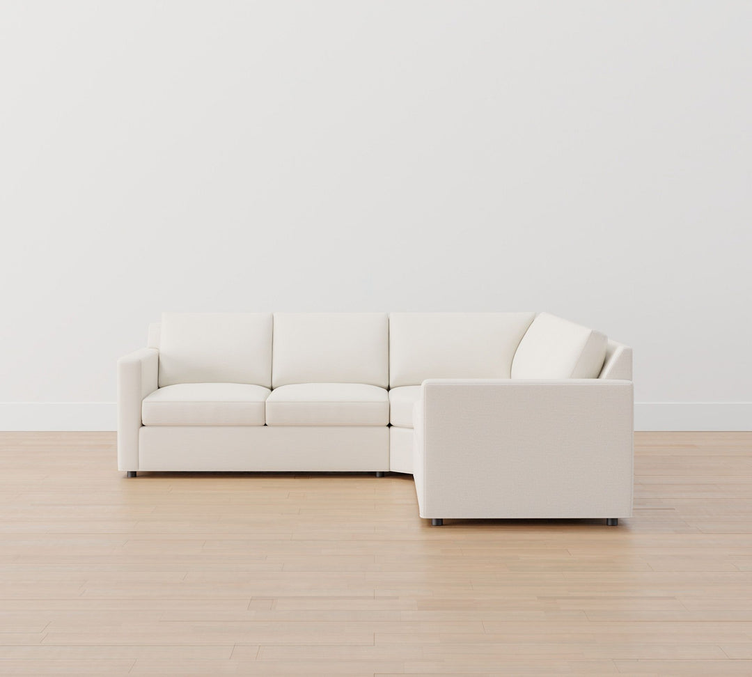 Sanford Square Arm Upholstered 3 Piece L Sectional with Wedge