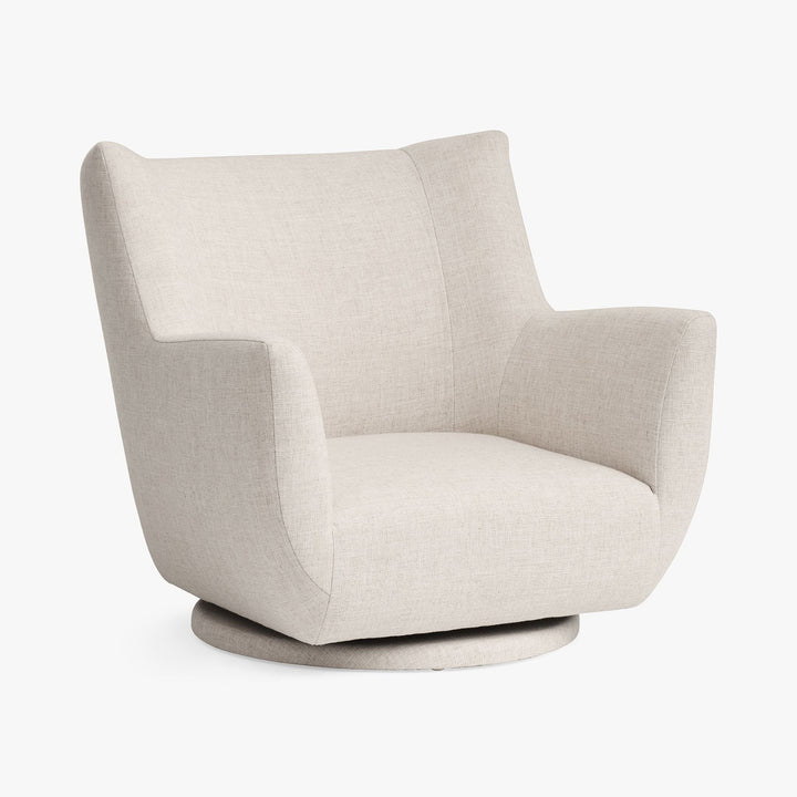 Eco Performance Textured Weave Oatmeal Lennon Low Swivel Chair