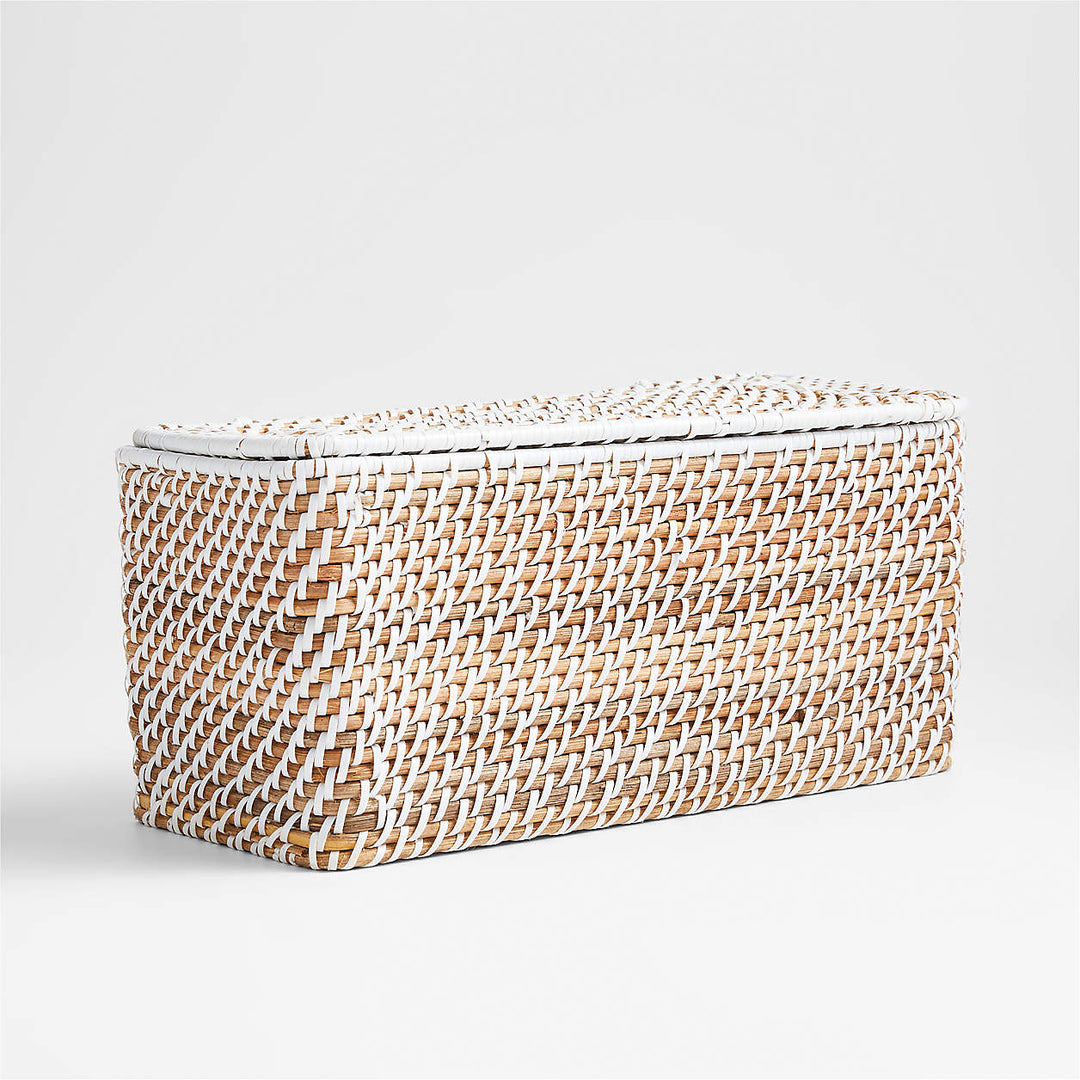 Sedona White Lidded Rectangular Tote