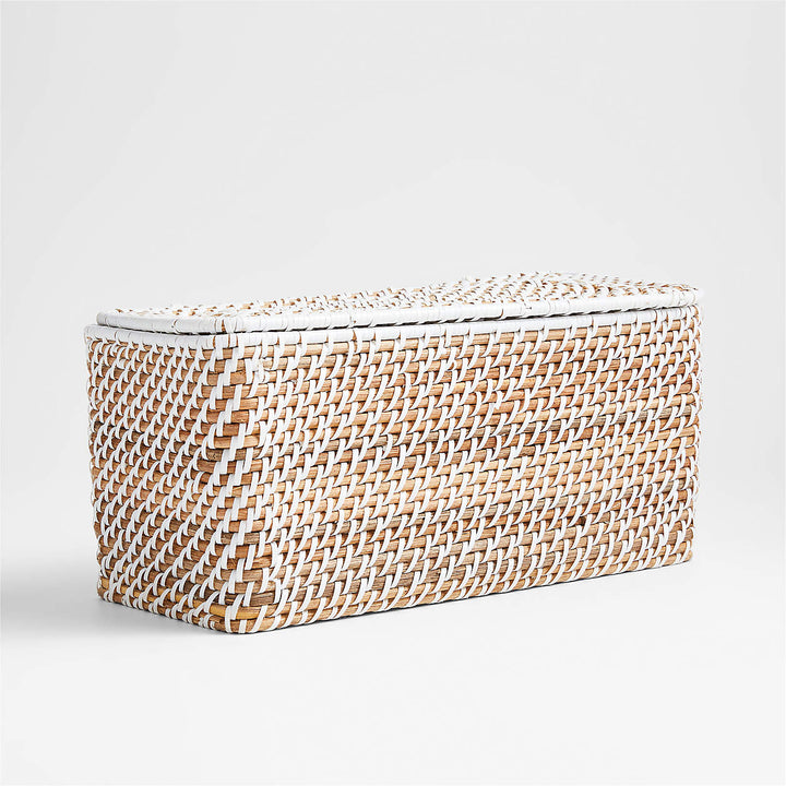 Sedona White Lidded Rectangular Tote