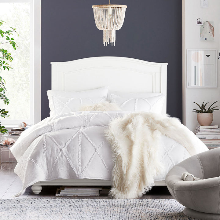 Recycled Microfiber Casual Ruffle Quilt & Sham No Insert-26"X20"